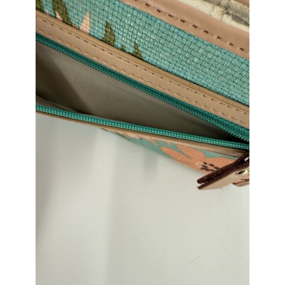 Spartina 449 Daufuskie Island Floral Snap Wallet Linen Print Leather Bifold - Picture 6 of 10